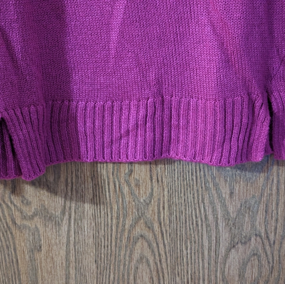 JustFab Off the Shoulder Sweater in Fuscia, Size Small - Picture 4 of 6